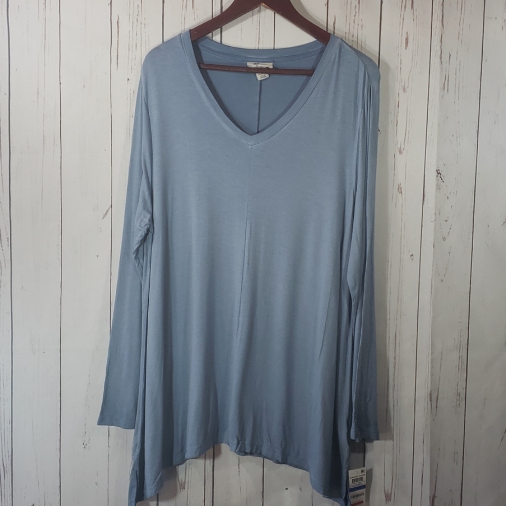 NWT Style & Co Long sleeve Comfy blue top size XL
